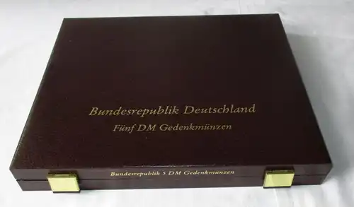 komplette 5 DM Gedenkmünzen Sammlung mit den ersten 5 Münzen + Koffer (124787)