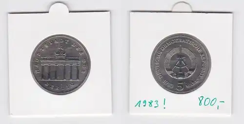 DDR Monnaies commémoratives 5 Mark Brandenburger Tor 1983 (133489)