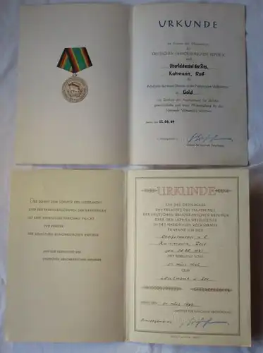 DDR Actes Convolut médaille de services fidèles dans la NVA & Zollverw. (117883)