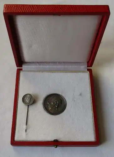 DDR Medaille Rudolf Virchow Preis + Miniatur Silber 900 Bartel 37 a (129743)