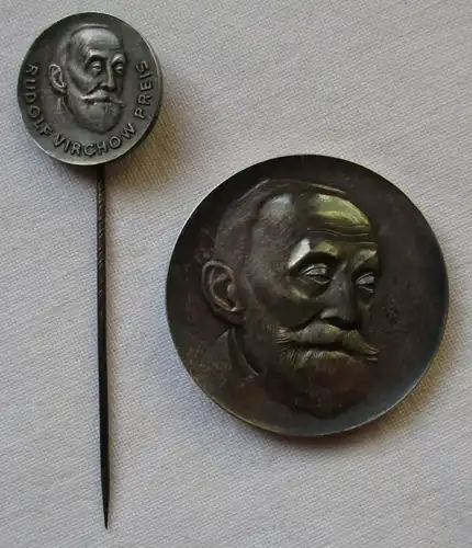 DDR Medaille Rudolf Virchow Preis + Miniatur Silber 900 Bartel 37 a (129743)