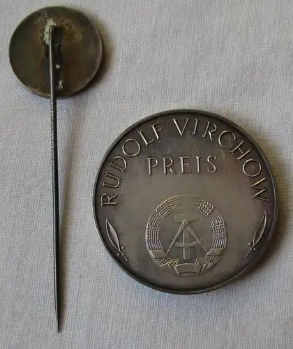 DDR Médaille Rudolf Virchow Prix + Miniature Argent 900 Bartel 37 a (129743)