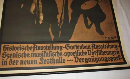 Reklame Blechleistenplakat Jahrhundertfeier Freiheitskriege Breslau 1913(135009)