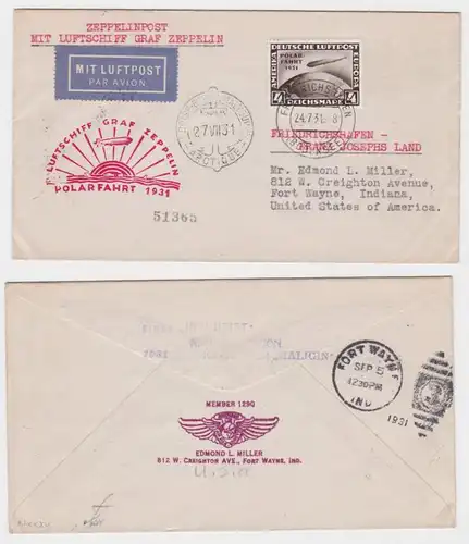 75316 ZEPPELINPOST Luftschiff Graf Zeppelin LZ 127 Polarfahrt 1931 4 RM Malyguin