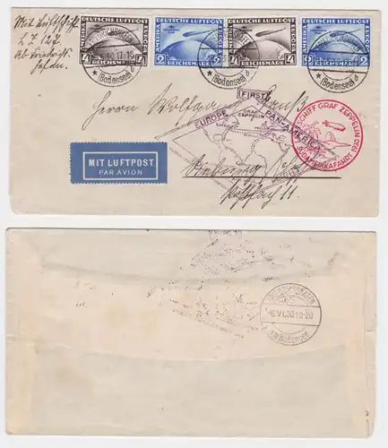 94789 Lettre postale aérienne Amérique du Sud 1930 Aéroport de Graf Zeppelin LZ127 4 + 2 RM