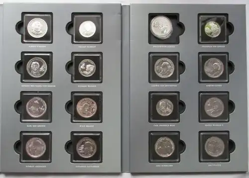 6 Sammelmappen Die grössten Deutschen 79 Silber Medaillen 440g Silber (134476)