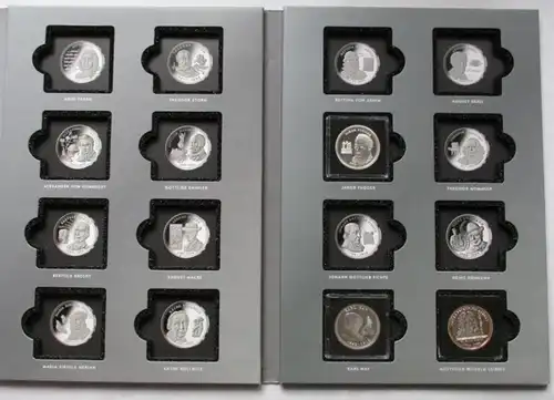 6 Sammelmappen Die grössten Deutschen 79 Silber Medaillen 440g Silber (134476)