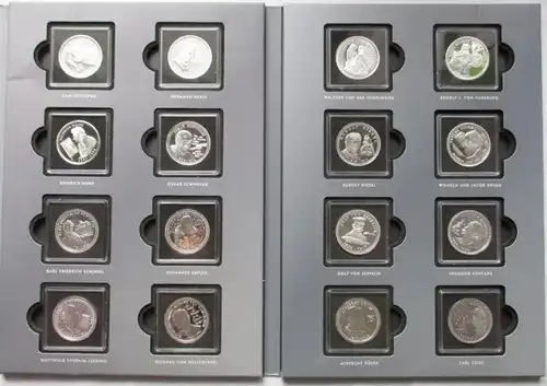 6 Sammelmappen Die grössten Deutschen 79 Silber Medaillen 440g Silber (134476)