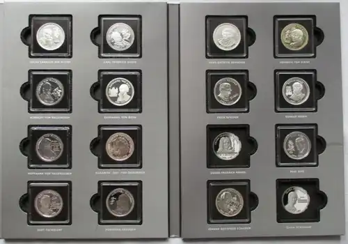 6 Sammelmappen Die grössten Deutschen 79 Silber Medaillen 440g Silber (134476)