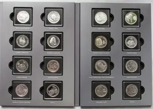 6 Sammelmappen Die grössten Deutschen 79 Silber Medaillen 440g Silber (134476)