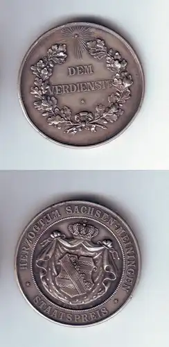 Médaille 990 Argent Duché de Sachsen Meiningen Prix d'Etat vers 1910 (112858)