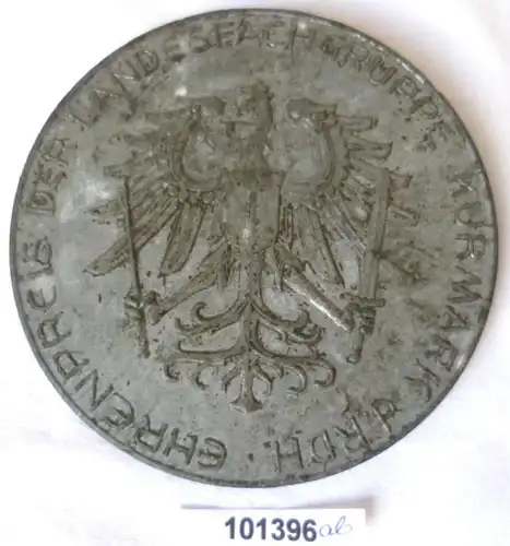 alte Zink Medaille Grüne Woche Berlin 1939 Ehrenpreis der Kurmark des RDH