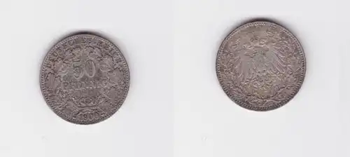 50 Pfennig Argent Pièce Reich allemand 1900 J (134991)