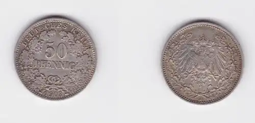 50 Pfennig Silber Münze Deutsches Reich 1903 A (124662)