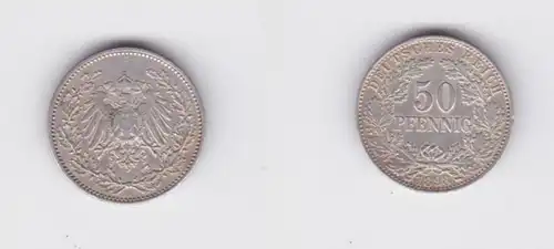 50 Pfennig Argent Pièce Reich allemand 1898 A (135368)