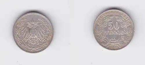 50 Pfennig Silber Münze Deutsches Reich 1898 A (135368)