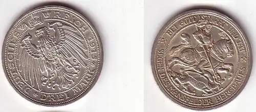 3 Mark argent pièce Prussen Mansfelder Mineure 1915 (BN9398)