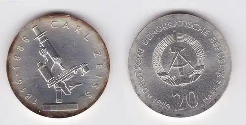 DDR Gedenk Münze 20 Mark Carl Zeiss 1988 (119529)