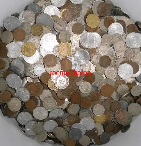 Sammlung bzw. Konvolut mit 10 Kilo Kleinmünzen Deutsches Reich (120456)