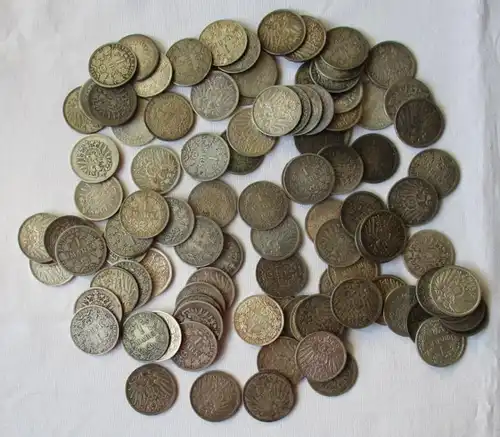 seltene Sammlung 100 Silbermünzen 1 Mark Deutsches Reich Kaiserreich (134829)