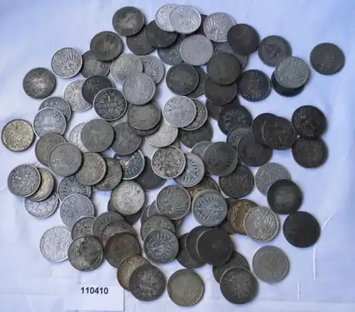 100 interessante Silber Münzen 1 Mark Kaiserreich (110410)