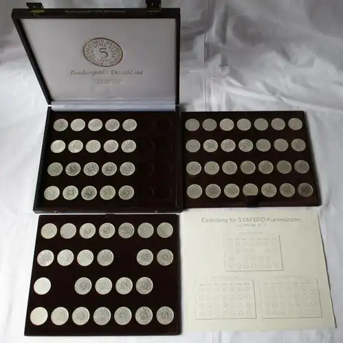 Collection complète de pièces de la RFA 5 Mark 1951 à 2001 A D F G J en partie PP (125084)
