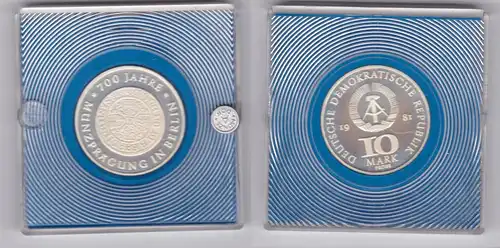 DDR Gedenk Münzen 10 Mark 700 Jahre Münzprägung in Berlin 1981 Probe PP (137826)