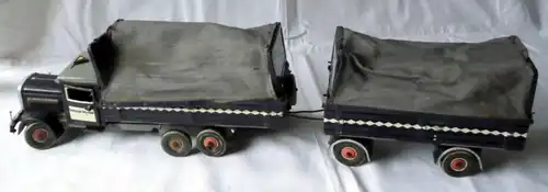 TCO avant-guerre camions à losange avec remorque 'transport longue distance autorisé' rare (110439)