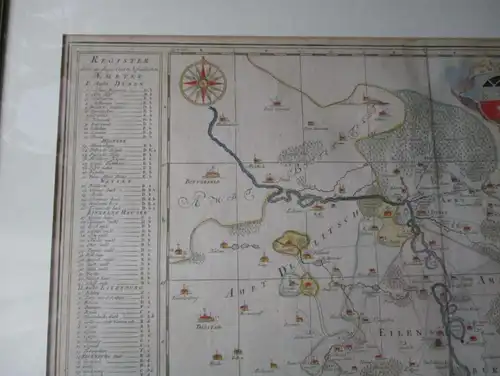 hist Karte Accurate Geographische Delineation des Stiffts Ambts Wurtzen (109769)