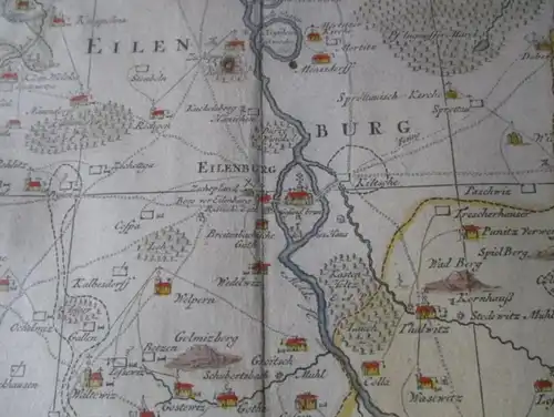 hist Karte Accurate Geographische Delineation des Stiffts Ambts Wurtzen (109769)