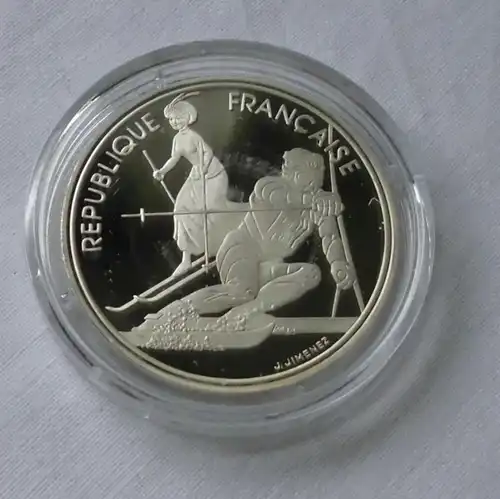 7 x 100 francs pièces d'argent France Olympia 1992 Albertville (120839)