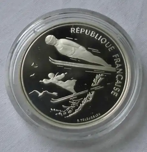 7 x 100 Franc Silber Münzen Frankreich Olympia 1992 Albertville (120839)