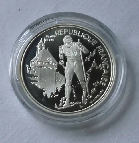 7 x 100 Franc Silber Münzen Frankreich Olympia 1992 Albertville (120839)