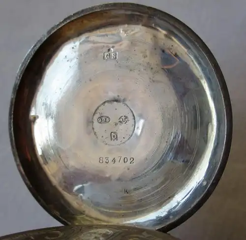 prunkvolle Taschenuhr 925 Silber 8 Tage Spiral Breguet Levees Visibles (124857)