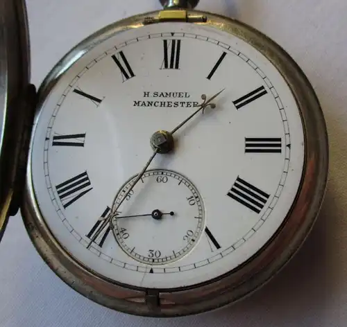 hochwertige Taschenuhr 925er Silber H.Samuel Manchester vor 1900 (124843)