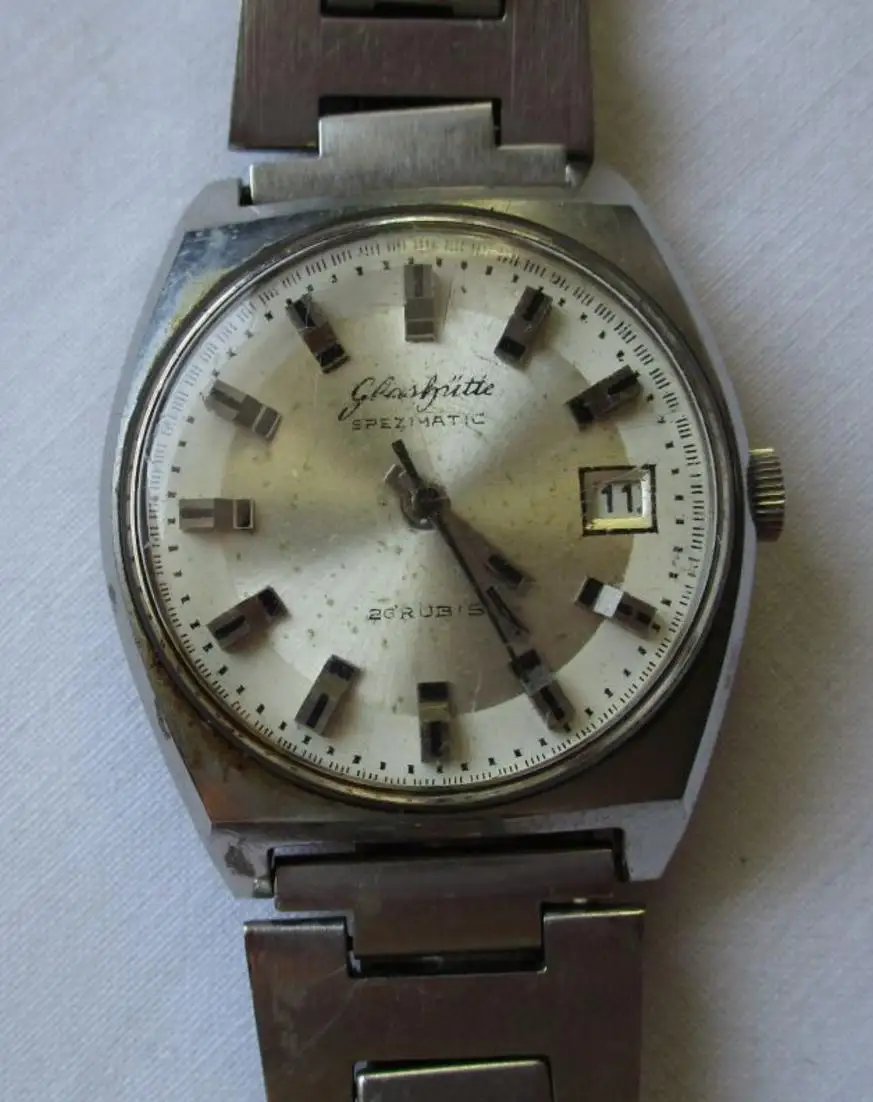 Glashütte Spezimatic 26 rubis Armbanduhr Ehrengeschenk des ZK des SED (103066) 1