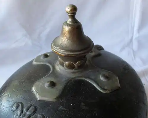 seltene Original Pickelhaube Polizei Stadt Leipzig um 1900 (125440)