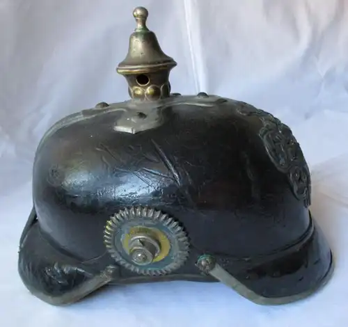 seltene Original Pickelhaube Polizei Stadt Leipzig um 1900 (125440)