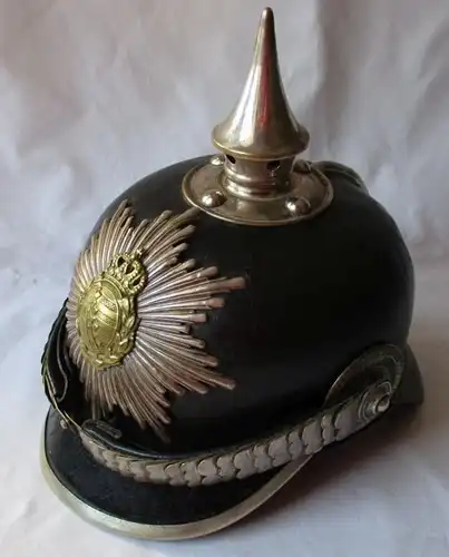 seltene Original Pickelhaube Sachsen Pioniere für Feldwewbel (114027)