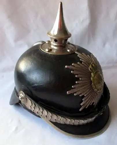 seltene Original Pickelhaube Sachsen Pioniere für Feldwewbel (114027)