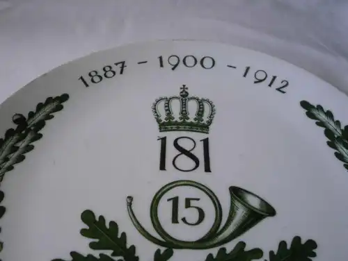 seltener Meissen Porzellan Teller 15.Infanterie Regiment Nr.181 (116652)