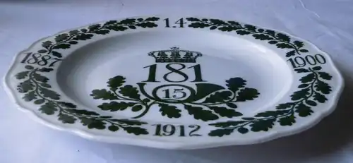 Meissen Plateau en porcelaine 15.Roi régiment d'infanterie saxon n°181 1912