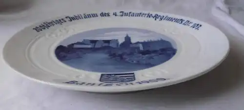 rare Meissen porcelaine assiette 4.infanterie régiment no103 (112246)