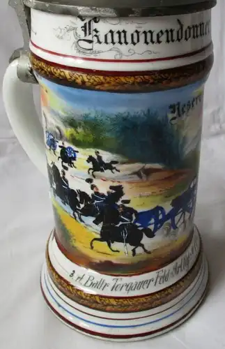 belle boîte de réserve de porcelaine Torgauer Feld.Art Regt.N°74 1900-03 (104586)