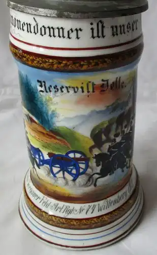 belle boîte de réserve de porcelaine Torgauer Feld.Art Regt.N°74 1900-03 (104586)