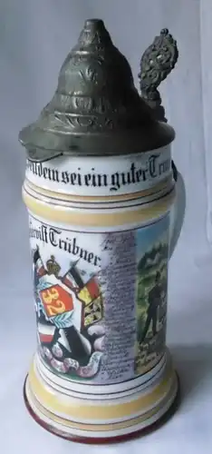 belle cruche de réserve de porcelaine 2.Thür. Inf.Regt. Meiningen 1900-1902 (116980)