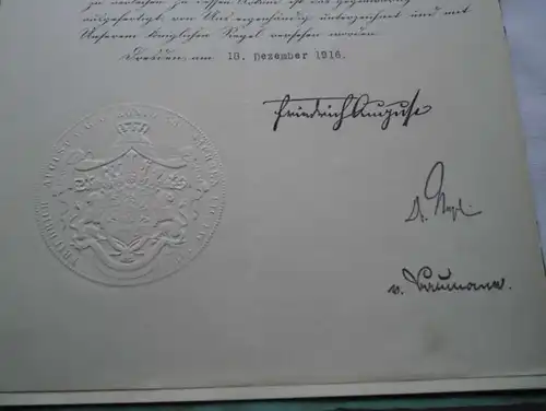 3 actes rares de la Saxe à la Croix Chevalier 1ère classe de l'Ordre des Albrechts 1905-16