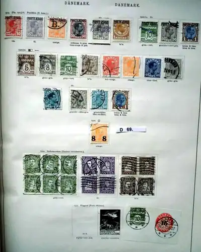 collection rare de timbres Danemark 1851 à 1938 presque complète