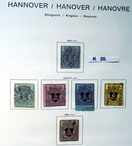 belle collection de timbres de haute qualité Hanovre 1850 à 1864