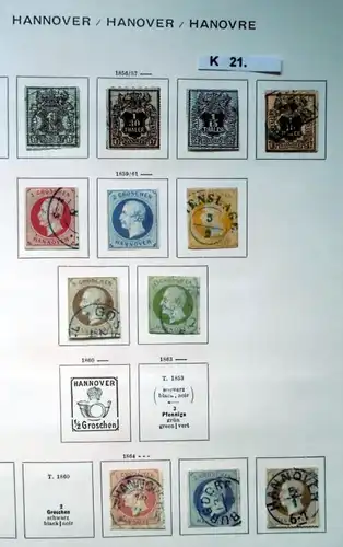 belle collection de timbres de haute qualité Hanovre 1850 à 1864